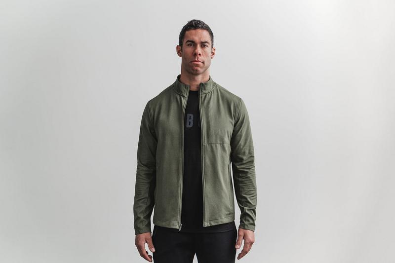 Olive Nobull Twill Zip-Up Men\'s Hoodie | CA Y1552X